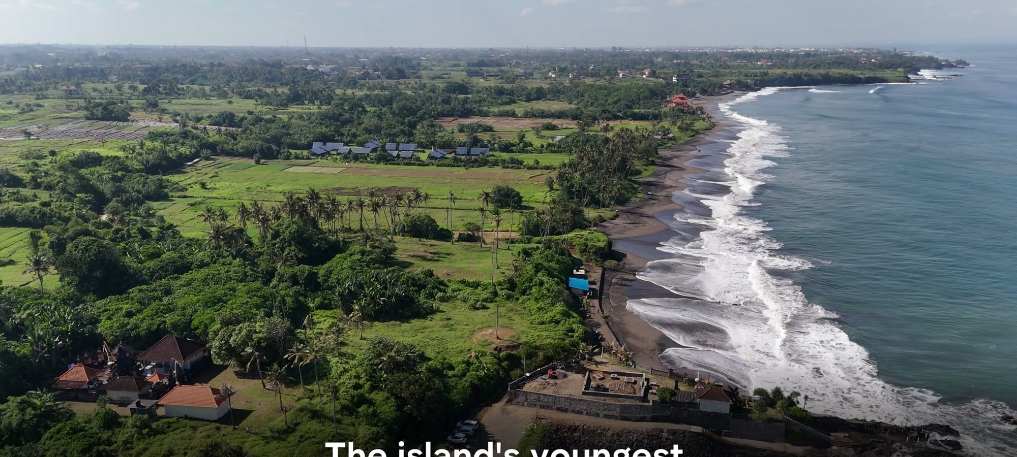 The Seseh–Cemagi coastline, aerial footage