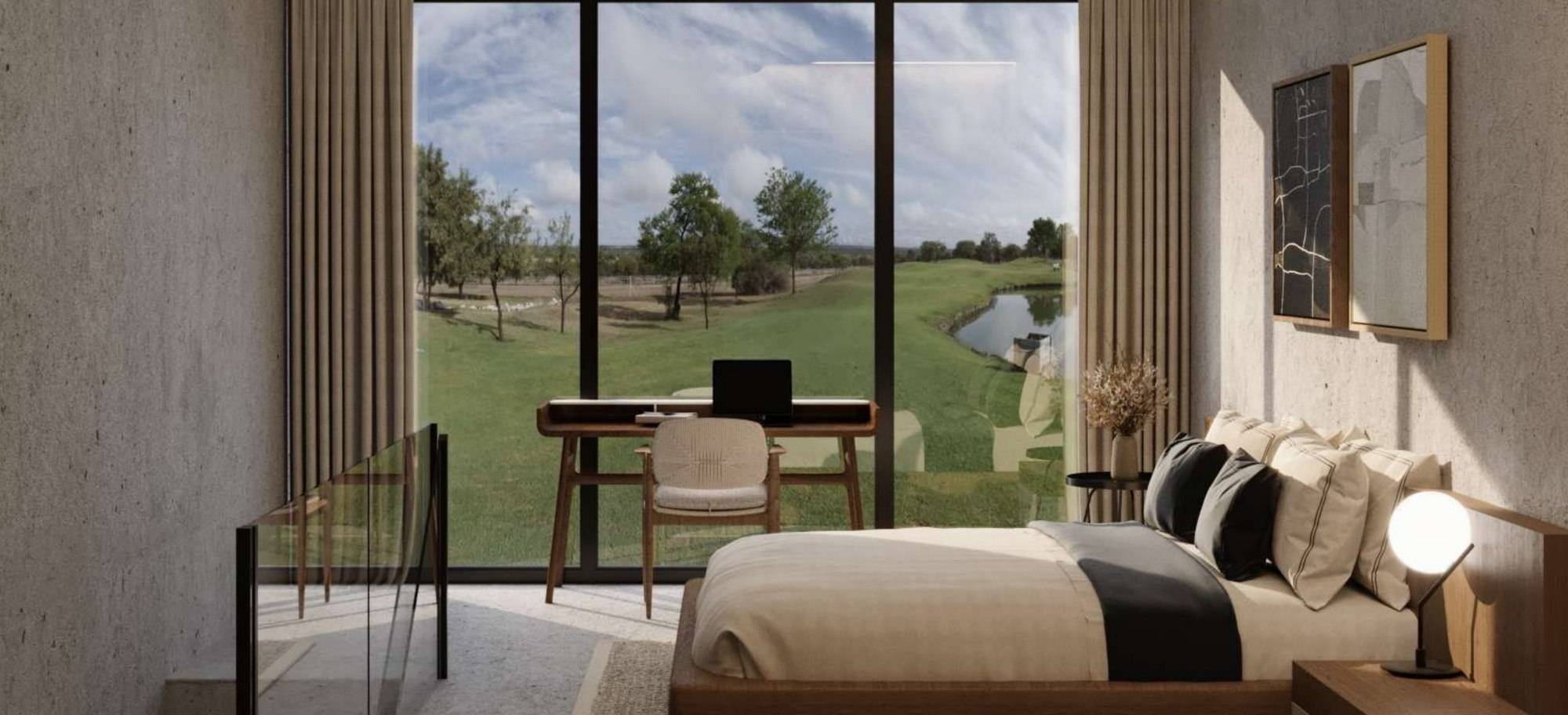 Loft bedroom, rendering